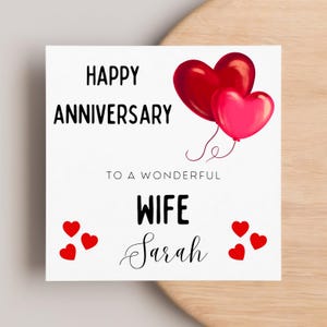 Joyeux anniversaire carte femme, carte coeurs d'amour, carte d'anniversaire de mariage, carte pour elle, carte je t'aime, cadeau pour femme, son anniversaire