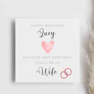 Carte personnalisée du prochain anniversaire, vous serez ma femme, carte future femme, cadeau petite amie, carte fiancé, de votre mari, de votre petit ami