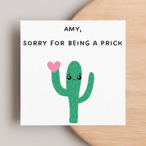 Désolé d'être une carte personnalisée | humour | désolé | s'excuser | j'ai foiré | pardonne-moi | je l'admets | ramène-moi | drôle | cactus