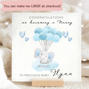 Tarjeta de felicitaciones por convertirse en niñera, tarjeta para un bebé, tarjeta personalizada para una nueva niñera, tarjeta para un nuevo nieto, regalo de felicitaciones por su nieto