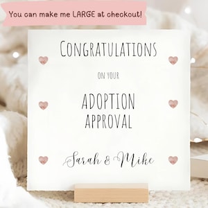 Carte de félicitations pour approbation d'adoption, Carte de félicitations personnalisées, Carte d'adoption, Carte de nouvelle famille, Carte d'information spéciale, Cadeau pour adoption