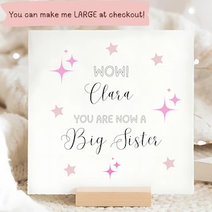 You Are A Big Sister Card, congratulations card, daughter, sister, niece, granddaughter, for her, new baby brother, baby sister card, love