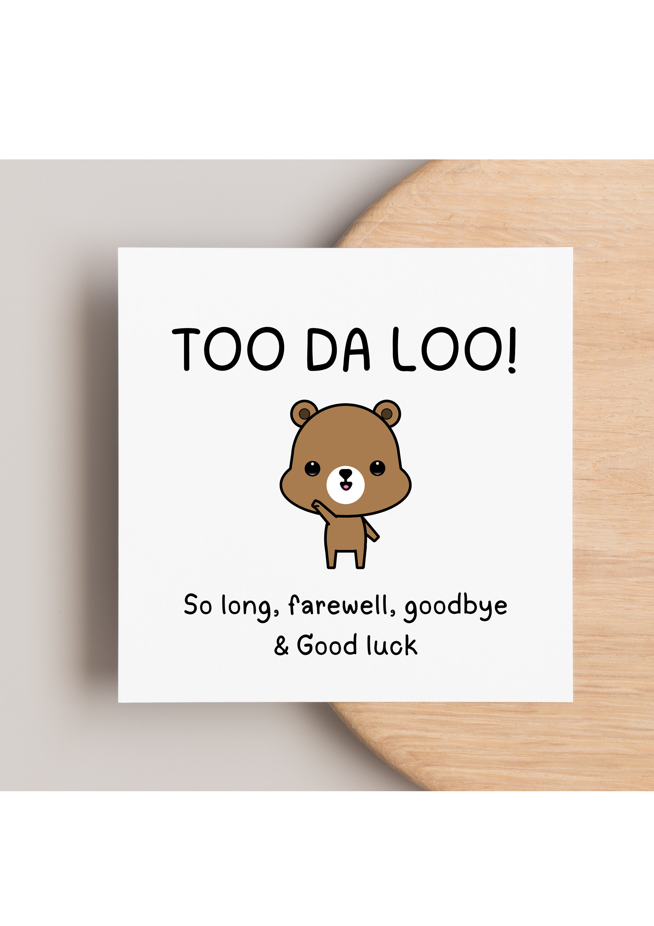 Too Da Loo Goodbye so Long Leaving Card, New Job Card, Goodbye Gift ...