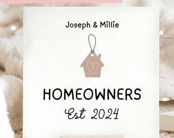 Gepersonaliseerde felicitatiekaart huiseigenaren, kaart voor jullie allebei, verhuizen, hypotheekkaart, kaart goed gedaan, gefeliciteerd met je huis, stel