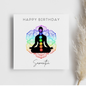 Personalised Spiritual Chakra Birthday, peaceful, meditation birthday, gift for her, gift for him, lotus flower, good vibes gift, buddha