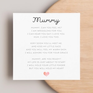Carte future maman, carte maman personnalisée, carte de grossesse, cadeau baby shower, poème spécial maman, message de bébé, je t'aime