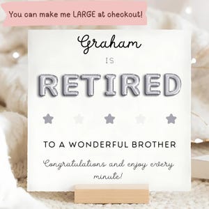 Carte Frère est retraité, carte de félicitations à la retraite frère, cadeau de retraite personnalisé frère, carte de départ du travail frère