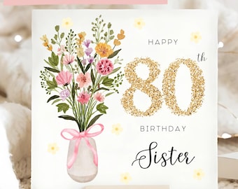 Personalised Birthday Card For Aunt, Sister-in-Law, Friend – 40th, 50th, 60th, 70th, 80th