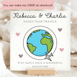 Good Luck On Your Travels Personalised Card, Travelling Card, Round The World, Trip Of A Lifetime Card, Stay Safe Card, Enjoy Your Travels