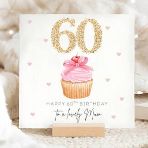 Mum 60th Birthday Cupcake Card, Special Mummy Sixty Card, Mum Sixtieth Birthday, Personalised 60th Card, Gift For Mammy 60th Birthday, Mom