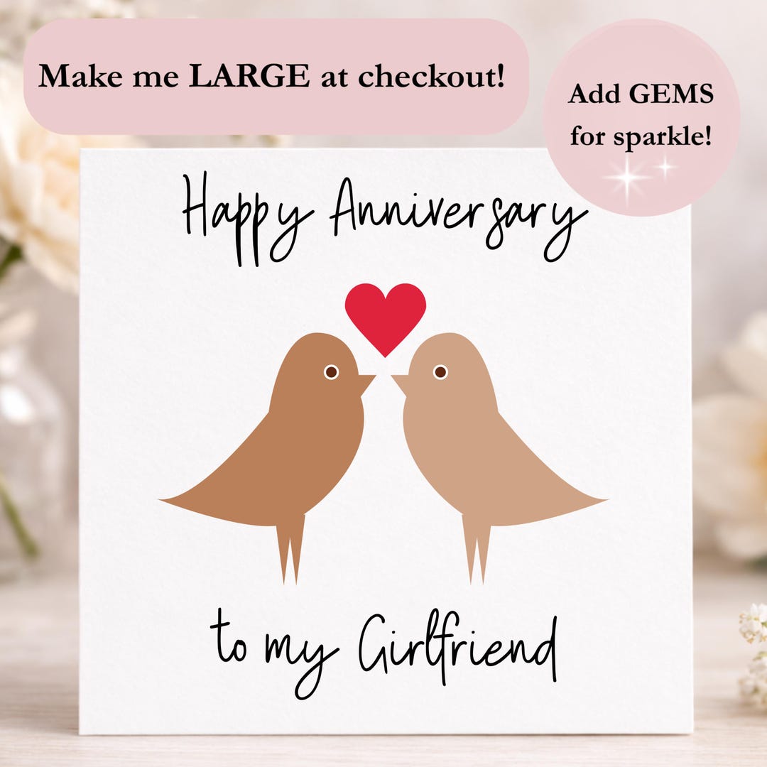 Girlfriend Anniversary Love Birds Card, to My Girlfriend, Our ...