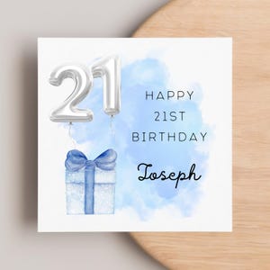 Personalised 21st Birthday Card, Twenty-One, Twenty First Birthday, 21st Birthday Card, Gift For 21st, Brother, Son, Grandson, Nephew, Man