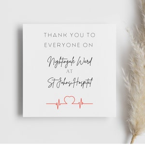 Personalised Thank you Hospital Ward card, thanks nurses card, thanks doctors card, gift for caregiver, gift for hospital ward, NHS, care