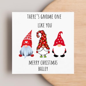 Funny Gnome Christmas Personalised Card, Cute Christmas Card, Festive Card, For Him, For Her, Gonk Christmas Card, Merry Christmas, Love You