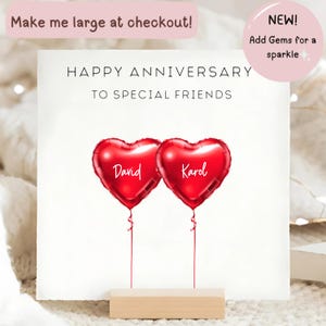Special Friends Anniversary Card, Personalised Anniversary Card, Our Lovely Friends Personalised, Wedding Anniversary, Couple, Love