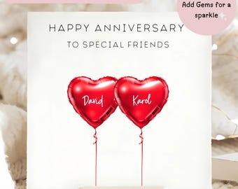 Biglietto D'Auguri Per Anniversario A Cognato E Cognata - Formato A5 Con Scritta In Inglese E Rivestimento Argentato