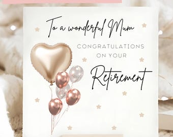 Mum Retirement Gem Personalised Card, Diamante Congratulations Mum Retirement Card, Good Luck Mum, Mummy Leaving Work Card, Retiring Card
