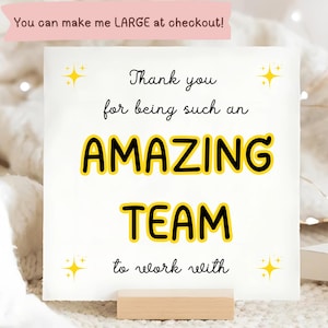 Amazing Team Thank You Work Card, Leaving Work Card, Colleagues Card, From Your Colleague, Best Team Ever, Workmates, Appreciation Card