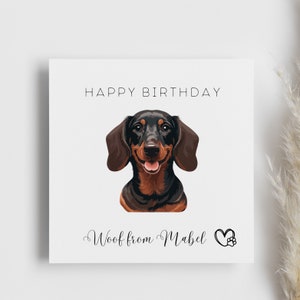 Personalised From Your Dachshund Dog Birthday Card, sausage dog card, from your fur baby, doggy parent, hooman card, humans love, pet lover