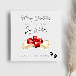 Personalised Dog Walker Groomer Christmas Card, Merry Christmas From The Dog, Woof From, Pet Lover Xmas, Gift From the Dog, Festive Dog Card