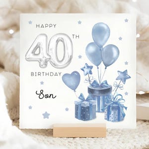 Carte de cadeaux de 40e anniversaire de fils, carte d'anniversaire de fils personnalisée, carte d'anniversaire de fils de 40 ans, carte de fils fête ses 40 ans, carte d'anniversaire de beau fils
