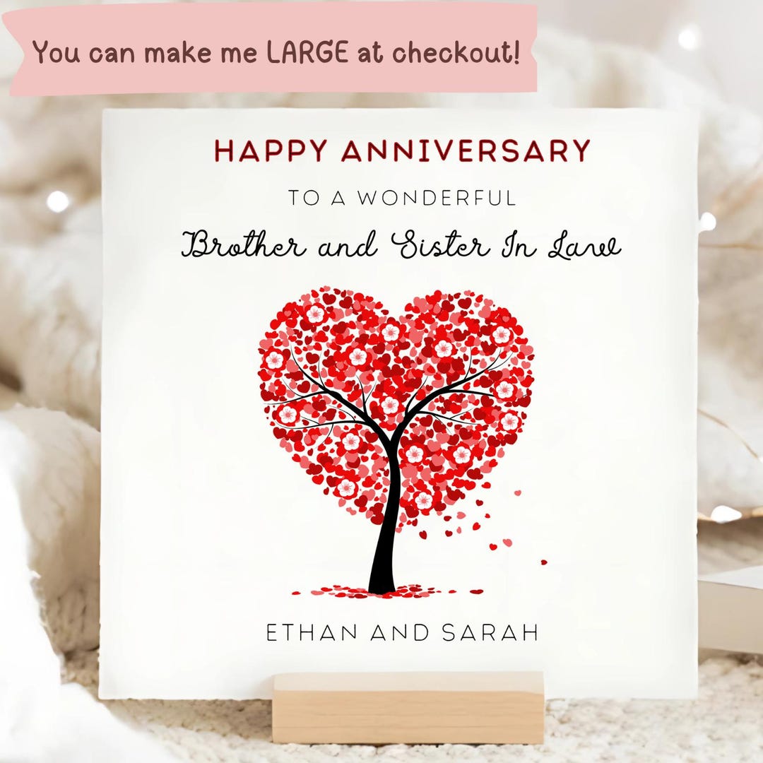 Happy Anniversary Brother and Sister in Law Card, Couple Wedding