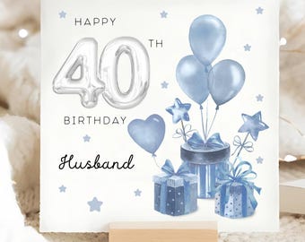 Cartão de presente para o aniversário de 40 anos do marido, Cartão de aniversário personalizado para o marido, Cartão de aniversário de quarenta anos para o marido, Cartão para o marido que completa 40 anos