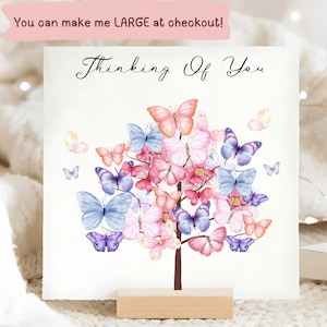 Thinking Of You Butterfly Tree Card, Beautiful Butterfly Card, Sending Sympathy Card, Butterfly Sympathy Gift, Sending Love Card, Loss Card