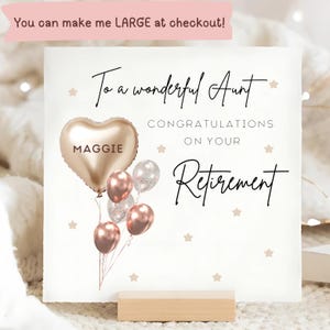 Carte personnalisée de retraite de tante, carte de félicitations de retraite de tante, collègue de bonne chance, carte de départ de travail de tante, carte de retraite