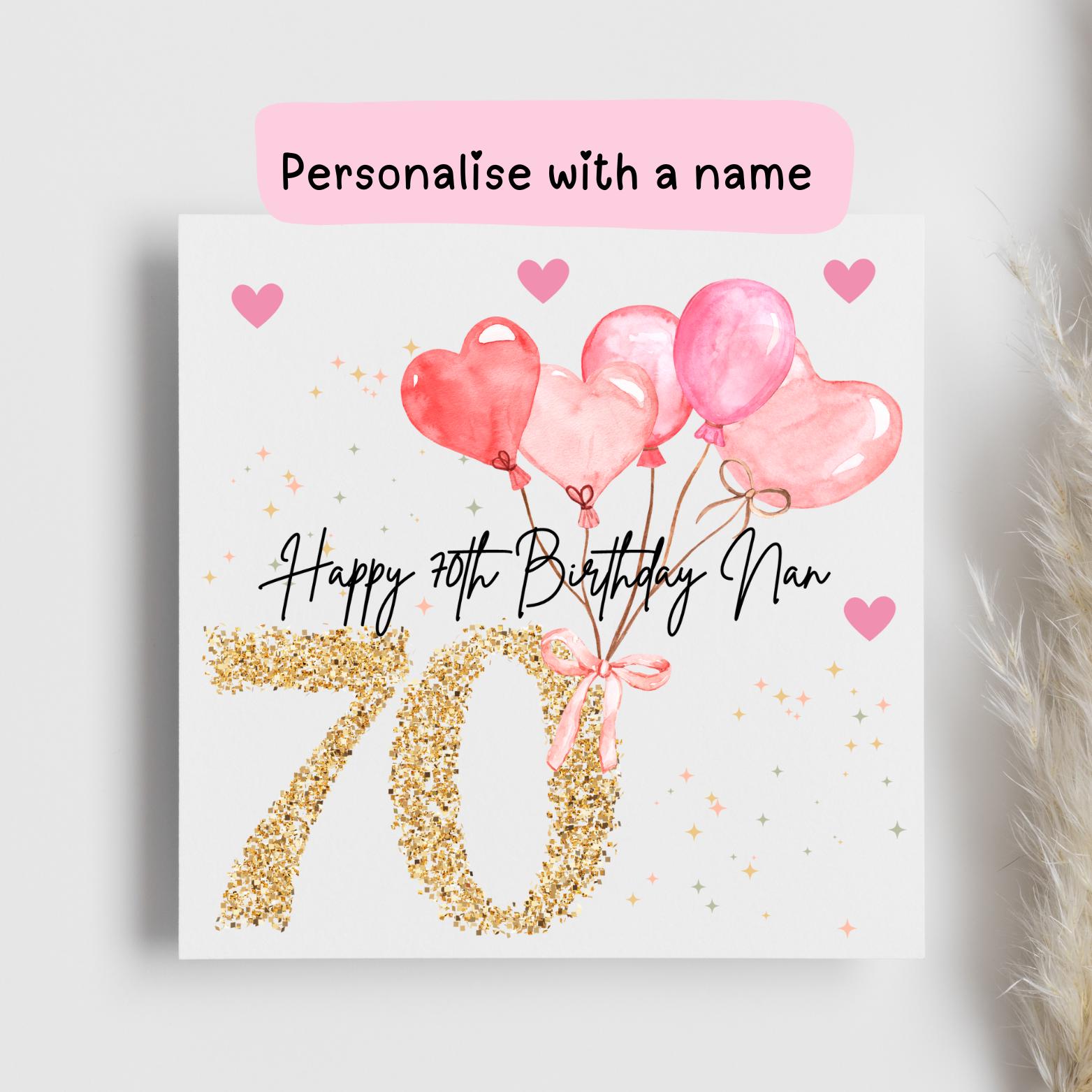 Biglietto Di Compleanno Elegante Per Donna – Cocktail E Fiori Con Lamina Oro – 40° 50° 60° 70° – Old English Company