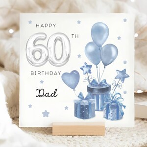 Dad 60th Birthday Presents Card, Personalised Daddy Birthday Card, Dad Sixtieth Birthday Card, Dad Turns 60 Card, Papa, Pops, Father