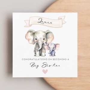 Carte de vœux pour notre grande soeur, carte personnalisée de grande soeur, carte de soeur nouveau-née, pour notre fille, vous êtes la meilleure grande soeur