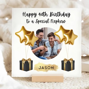 Carte d'anniversaire personnalisée avec photo de neveu des 40 ans, carte Photo de neveu a 40 ans, carte d'anniversaire de 40 ans neveu, cadeau photo avec image de neveu