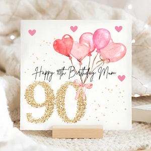 Mum 90th Birthday Personalised Card, Mum Is Turning 90, Ninety, Ninetieth Birthday, Mother 90th Birthday, Happy Birthday Mum Gift, Love You