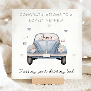 Carte de félicitations de neveu réussi au permis de conduire, carte de félicitations, vous l'avez fait, carte de neveu réussi, carte personnalisée de neveu de conducteur, carte de félicitations