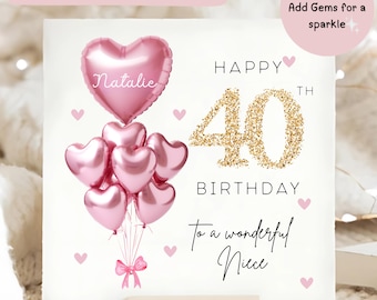 Special 40th Birthday Card For Daughter - Age Forty Female