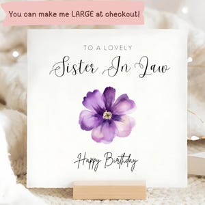 Carte florale d'anniversaire de belle-soeur - belle-soeur - pour elle - son anniversaire - cadeau pour soeur - cadeau de souhaits d'anniversaire - carte de fleur - féminin
