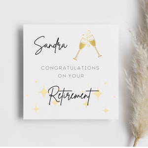 Félicitations personnalisées de notre part pour votre départ à la retraite, carte de la fin d'une époque, cadeau de départ à la retraite, moment spécial de la vie, significatif, bravo