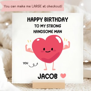 Carte d'anniversaire fort bel homme, carte de petit ami, pour lui, carte de mari, carte de passionné de sport, carte d'anniversaire de partenaire, carte personnalisée Je t'aime