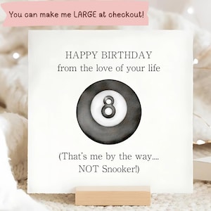 Carte de joyeux anniversaire à l'amoureux de ma vie « Pas de billard », Carte d'humour drôle, Carte de petit ami, Carte de mari, Carte d'anniversaire Je t'aime, Partenaire