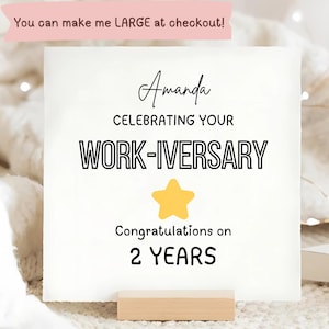 Personalised Work-Iversary Anniversary Card, Celebrating work anniversary card, gift for colleague, co-worker, boss, team, office worker