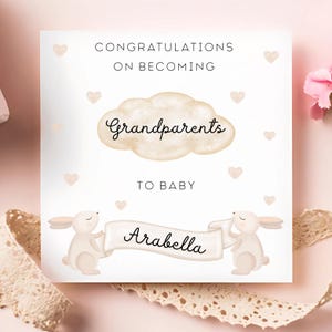 Félicitations pour votre carte de futurs grands-parents, carte de nouveau-né petit-enfant, carte personnalisée de nouveaux grands-parents, nouveau-né garçon, nouveau-né fille