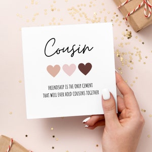 Cousin special meaning card | birthday card | i love you | cousins | friendship | love | admiration | meaningful | elegant | pretty | unique