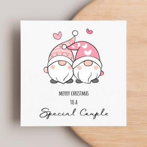Gnome Special Couple Christmas Card, Gonk Couple Christmas Card, Merry Christmas To You Both, Festive Couple Card, Gift For Lovely Couple