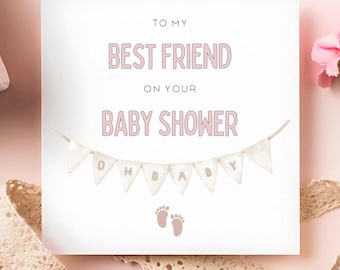 Best Friend Baby Shower Card, Personalised Baby Shower Card, Bestie Baby Card, Pregnancy Card, Congratulations Card, Oh Baby Card, Pregnant