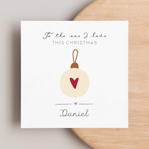 The One I Love This Christmas Card, Personalised Christmas Card, Husband, Wife, Girlfriend, Boyfriend, Festive Partner Card, Merry Christmas