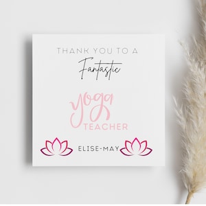 Personalised Thank you Yoga Teacher card, thanks for everything card, gift for yoga teacher, for her, for him, gift for teacher, namaste