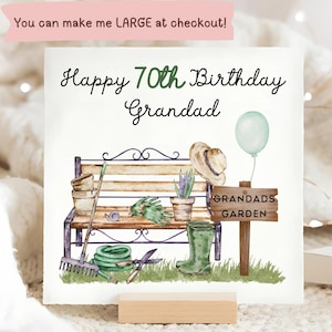 Grandad 70th Gardener Birthday Card, Personalised Gardener 70th Card, Grandad 70th Birthday Card, Gardening 70 Grandad Gift, Grandpa, Pops