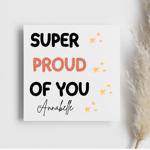 Carte personnalisée « Super fier de vous », bravo, félicitations, cadeau de félicitations, vous avez réussi, examens, permis de conduire, nouvel emploi, vous êtes le meilleur