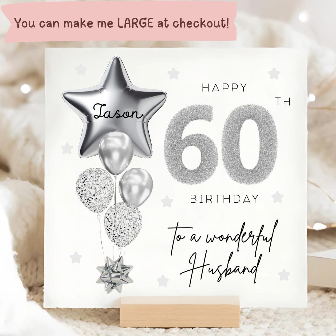 Geburtstagskarte Für Ehemann Zum 60. – „To My Very Special Husband“, Mit Schleifen-Detail
